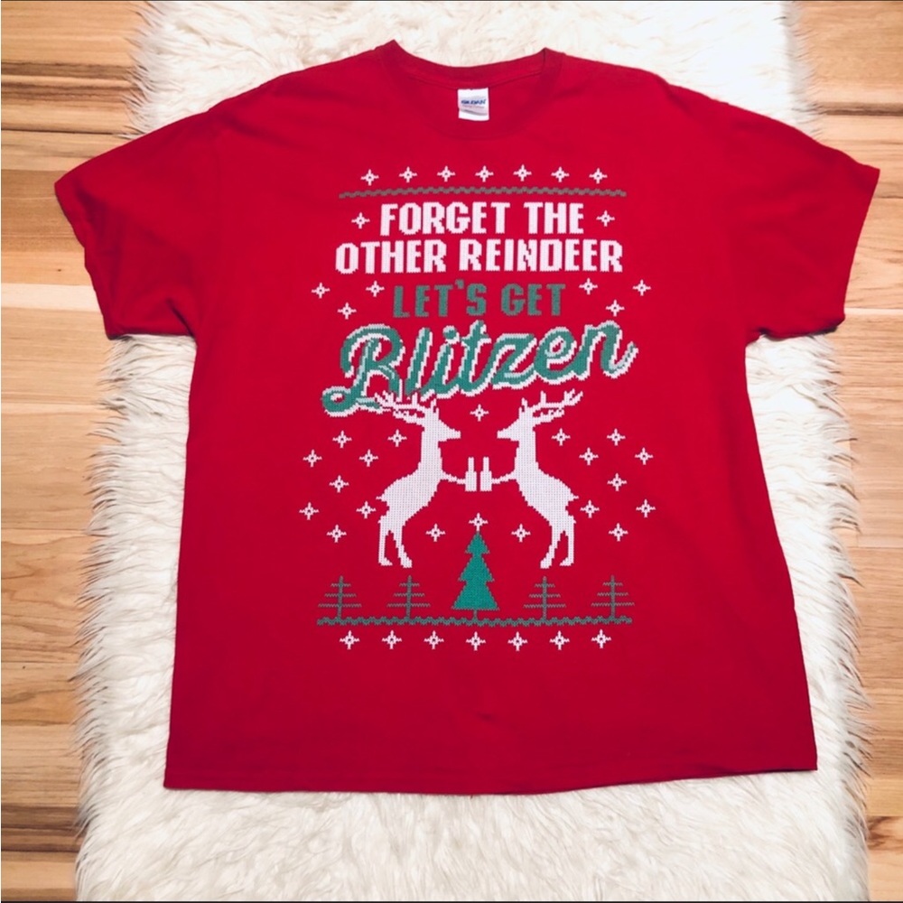 Ugly Christmas Holiday Reindeer Drinking Tee